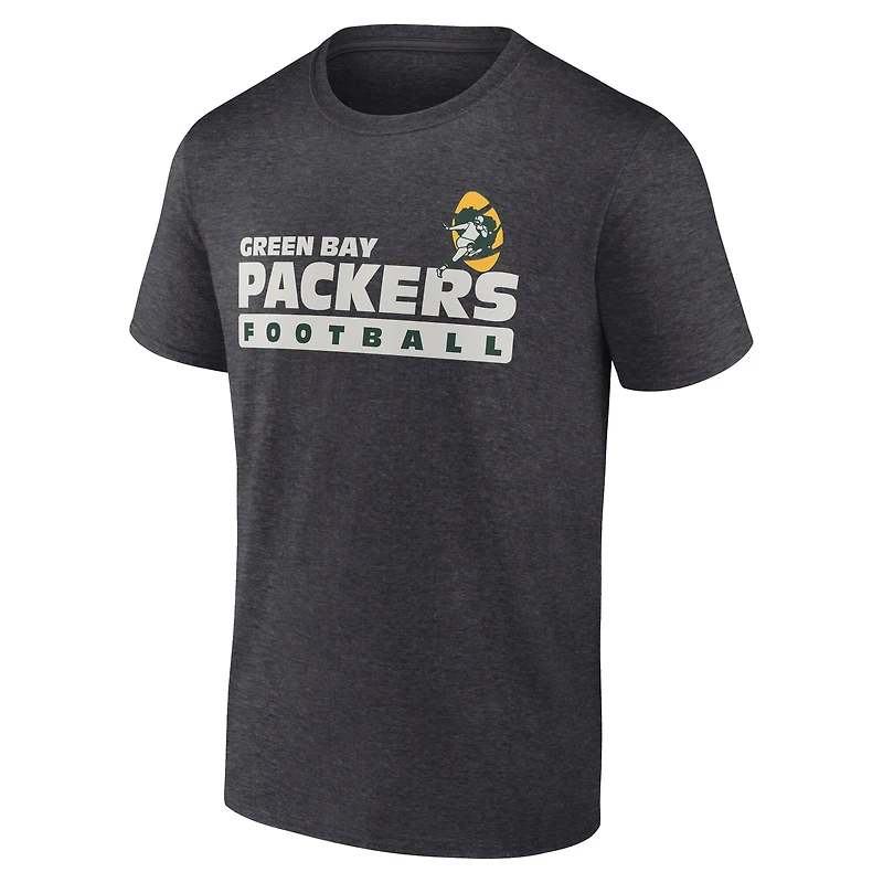 T-shirt Fanatics Heather Charcoal pour homme des Packers de Green Bay Going Old School