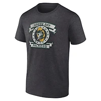 T-shirt Fanatics Heather Charcoal pour homme avec aileron de Green Bay Packers