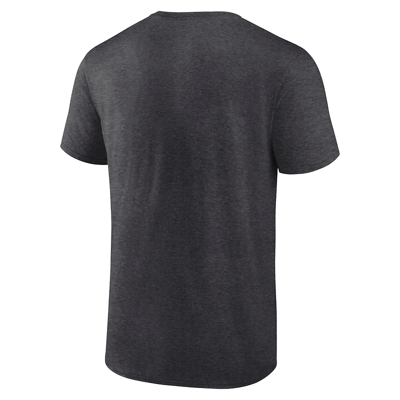 T-shirt Fanatics Heather Charcoal pour homme avec aileron de Green Bay Packers