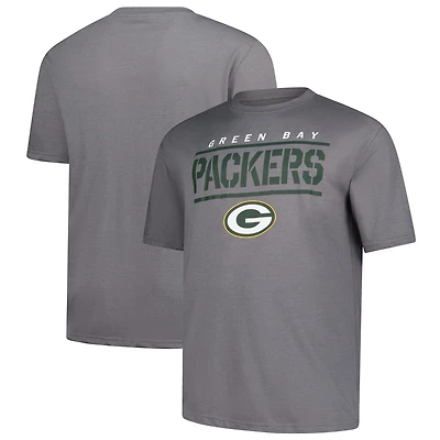 Men's Fanatics Heather Gray Green Bay Packers Big & Tall Top Notch T-Shirt