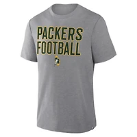 Men's Fanatics Heather Gray Green Bay Packers First Down Tribute Tri-Blend T-Shirt