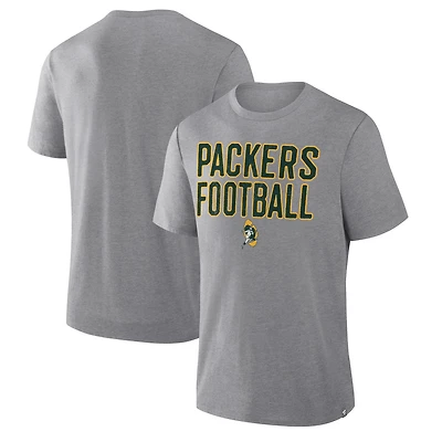 Men's Fanatics Heather Gray Green Bay Packers First Down Tribute Tri-Blend T-Shirt