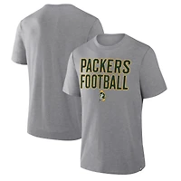 Men's Fanatics Heather Gray Green Bay Packers First Down Tribute Tri-Blend T-Shirt