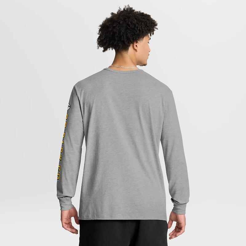 T-shirt à manches longues Fanatics Heather Grey pour homme, motif Hometown Sweep Legacy des Packers de Green Bay