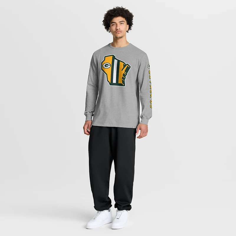 T-shirt à manches longues Fanatics Heather Grey pour homme, motif Hometown Sweep Legacy des Packers de Green Bay
