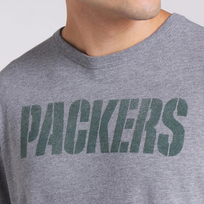 T-shirt tri-blend gris chiné Fanatics pour homme, des Packers de Green Bay, avec passe Rush