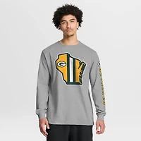 Men's Fanatics Heather Gray Green Bay Packers Sweep Legacy Long Sleeve T-Shirt