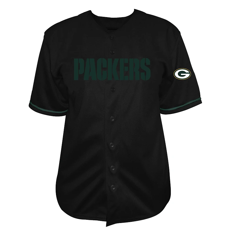 Men's Fanatics Jordan Love Black Green Bay Packers Big & Tall Baseball Button-Up Shirt