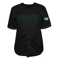 Men's Fanatics Jordan Love Black Green Bay Packers Big & Tall Baseball Button-Up Shirt