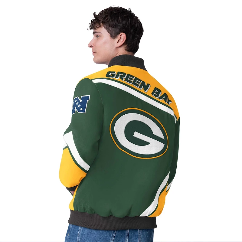 Men's G-III Extreme  Green Bay Packers Maximum Racing Full-Snap Jacket
