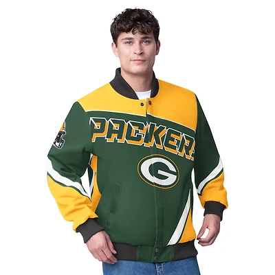 Men's G-III Extreme Green Bay Packers Maximum Racing Full-Snap Jacket
