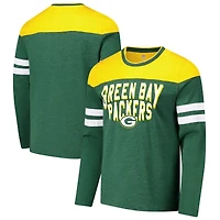 T-shirt à manches longues adaptatif Hail Mary G-III Sports by Carl Banks pour homme, vert/or, des Green Bay Packers