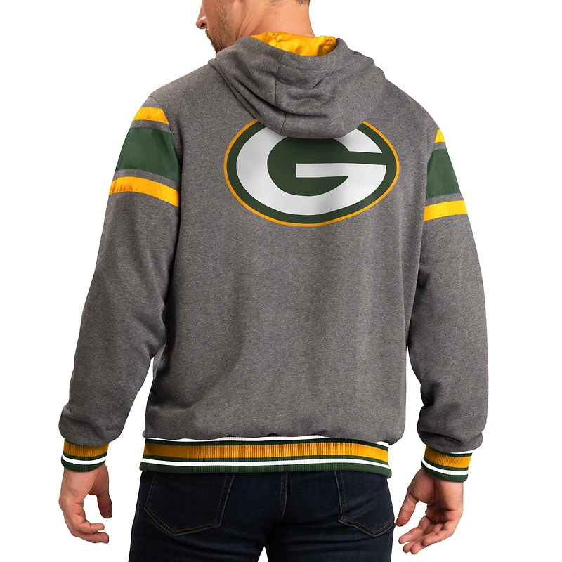 Veste à capuche et fermeture éclair intégrale G-III Sports by Carl Banks pour homme, vert/gris Green Bay Packers Extreme Full Back