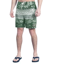 Men's G-III Sports by Carl Banks  Green/Gray Green Bay Packers Horizon Volley Swim Shorts