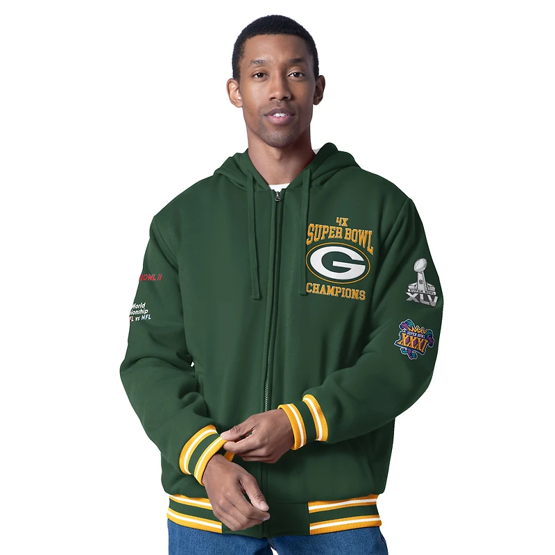 Veste à capuche commémorative entièrement zippée G-III Sports by Carl Banks Green Bay Packers Power Forward pour homme