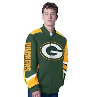Men's G-III Sports by Carl Banks Green Bay Packers Prime Time Full-Zip Racing Jacket