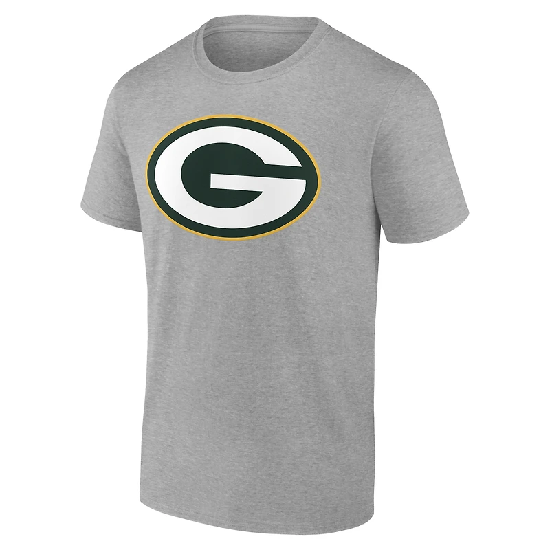 Men's Gray Green Bay Packers Team Authentic Personalized Name & Number T-Shirt