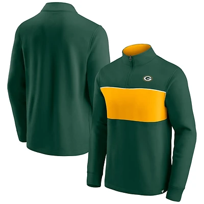 Veste zippée quart de tour Block Party des Packers Green Bay verte/dorée pour homme