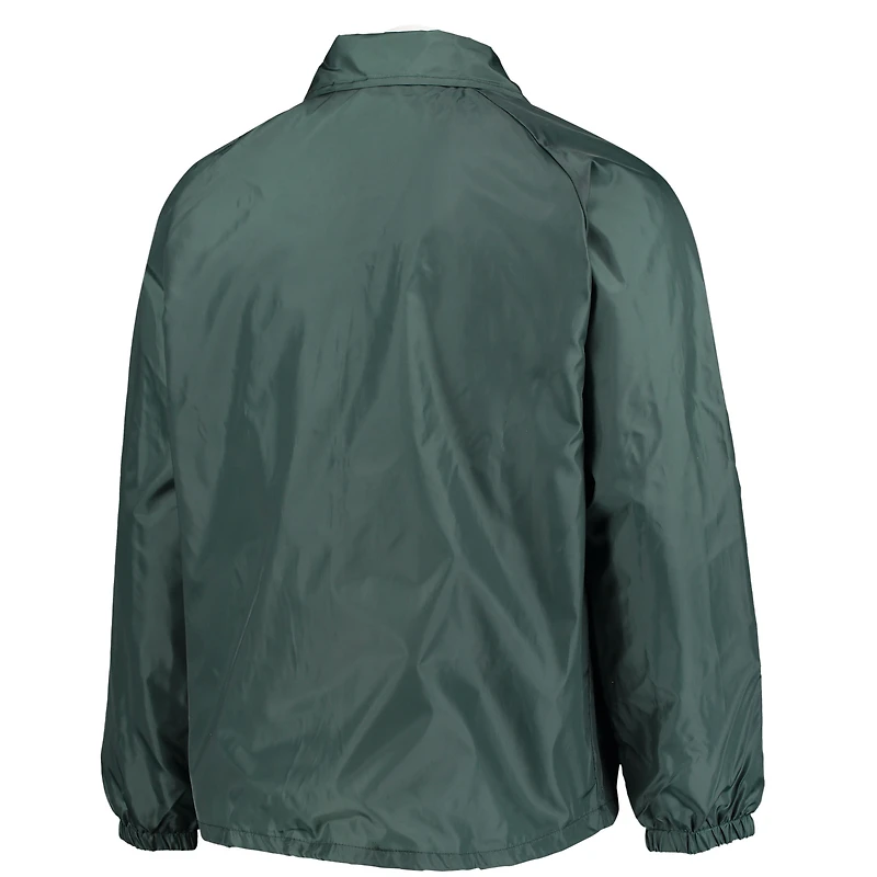 Green Bay Packers Coaches Coupe-vent classique à boutons-pression raglan pour homme Vert