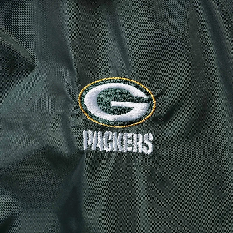 Green Bay Packers Coaches Coupe-vent classique à boutons-pression raglan pour homme Vert
