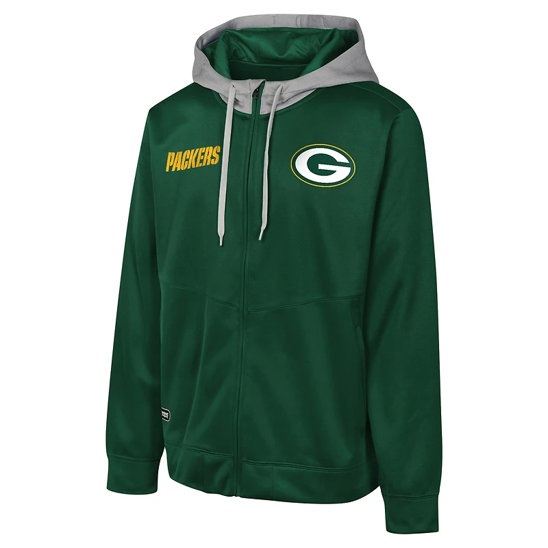 Veste à capuche entièrement zippée Replay Fashion Graphic pour hommes, vert Green Bay Packers