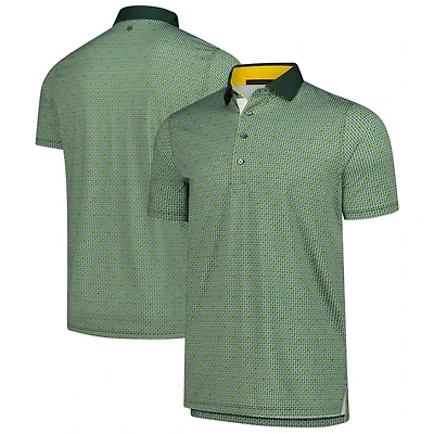 Polo Greyson Clothiers pour homme, vert, à manches courtes, avec logo répété des Packers de Green Bay