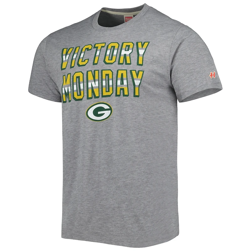 Men's Homage Gray Green Bay Packers Victory Monday Tri-Blend T-Shirt