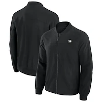 Veste légère à fermeture éclair complète J. Palmer Black Green Bay Packers Cover-4 Tri-Blend pour homme