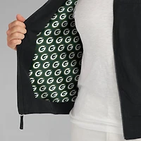 Veste légère à fermeture éclair complète J. Palmer Black Green Bay Packers Cover-4 Tri-Blend pour homme