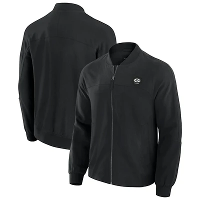Veste légère à fermeture éclair complète J. Palmer Black Green Bay Packers Cover-4 Tri-Blend pour homme