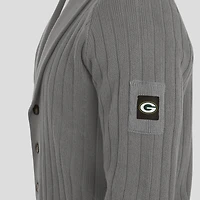 Men's J. Palmer Graphite Green Bay Packers The Playmaker Cardigan Raglan Sweater