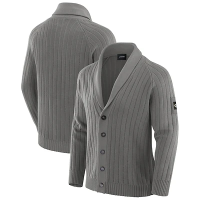 Men's J. Palmer Graphite Green Bay Packers The Playmaker Cardigan Raglan Sweater
