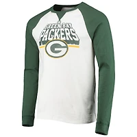 T-shirt à manches longues raglan color block pour hommes Junk Food blanc/Green Bay Packers