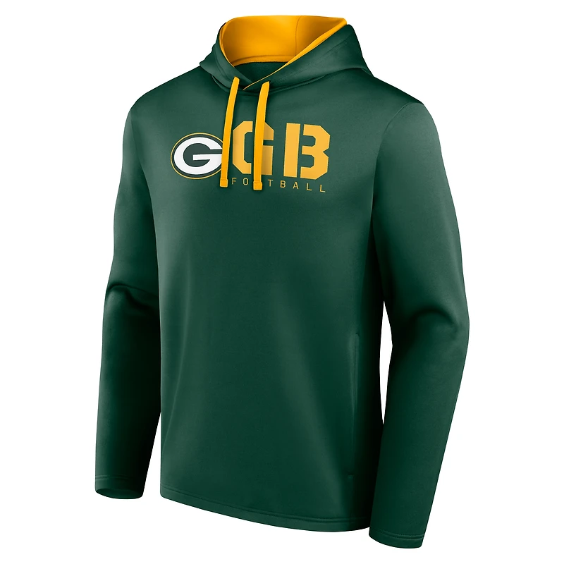 Men's Logo Athletic Green Bay Packers Head Start Pullover Hoodie