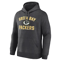 Men's Logo Athletic Heather Charcoal Green Bay Packers Arch Victory Hoodie