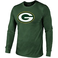 Majestic Threads Jordan Love Green Bay Packers Nom et numéro T-shirt tri-mélange à manches longues pour hommes