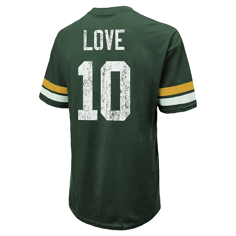 Men's Majestic Threads Jordan Love Green Bay Packers Name & Number Oversize Fit T-Shirt