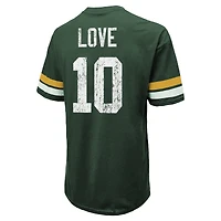 Men's Majestic Threads Jordan Love Green Bay Packers Name & Number Oversize Fit T-Shirt