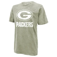 Men's Majestic Threads Micah Parsons Moss Green Bay Packers Mineral Wash Name & Number T-Shirt