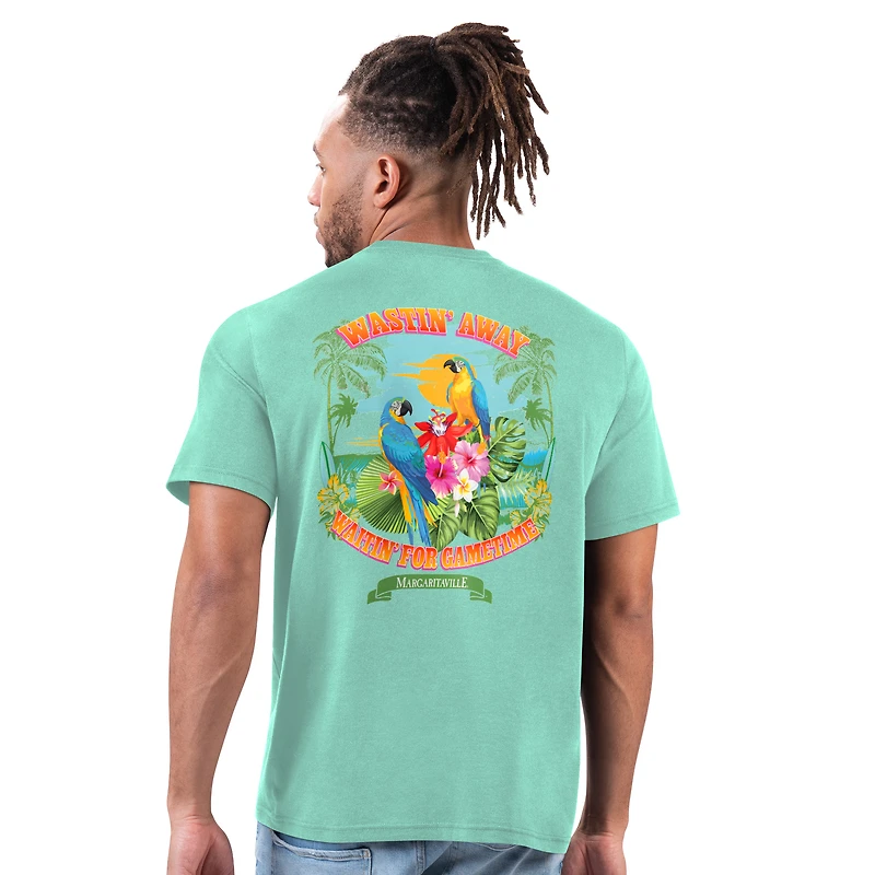 T-shirt pour homme Margaritaville Mint Green Bay Packers Wastin' Away