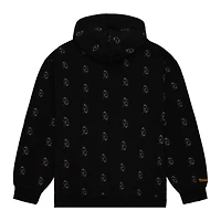 Men's Mitchell & Ness Black Green Bay Packers Allover Print Fleece Pullover Hoodie