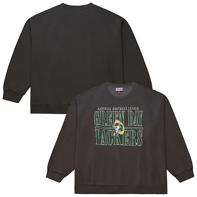 Sweat-shirt Mitchell & Ness noir à logo vintage des Green Bay Packers Downtown Crew pour homme