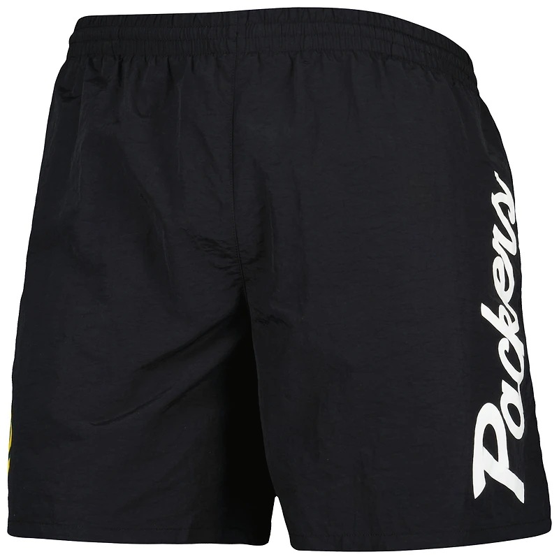 Short en nylon Essentials de l'équipe Green Bay Packers Mitchell & Ness pour homme, noir