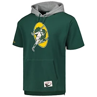 Chandail à capuchon manches courtes d'après-match Mitchell & Ness Green Bay Packers pour homme