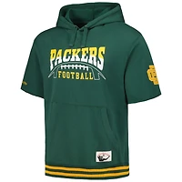 Sweat à capuche manches courtes pour hommes Mitchell & Ness Green Bay Packers d'avant-match