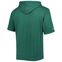 Sweat à capuche délavé manches courtes pour hommes Mitchell & Ness Green Bay Packers