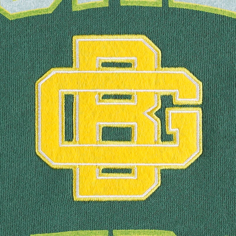Sweat à capuche délavé manches courtes pour hommes Mitchell & Ness Green Bay Packers