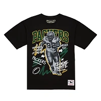 T-shirt graphique pour homme Mitchell & Ness Reggie blanc et noir des Green Bay Packers, joueur à la craie