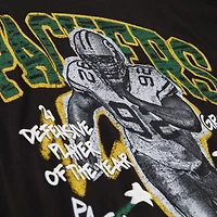 T-shirt graphique pour homme Mitchell & Ness Reggie blanc et noir des Green Bay Packers, joueur à la craie