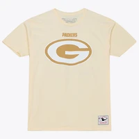 Men's Mitchell & Ness Reggie White Cream Green Bay Packers Sandman Name Number T-Shirt